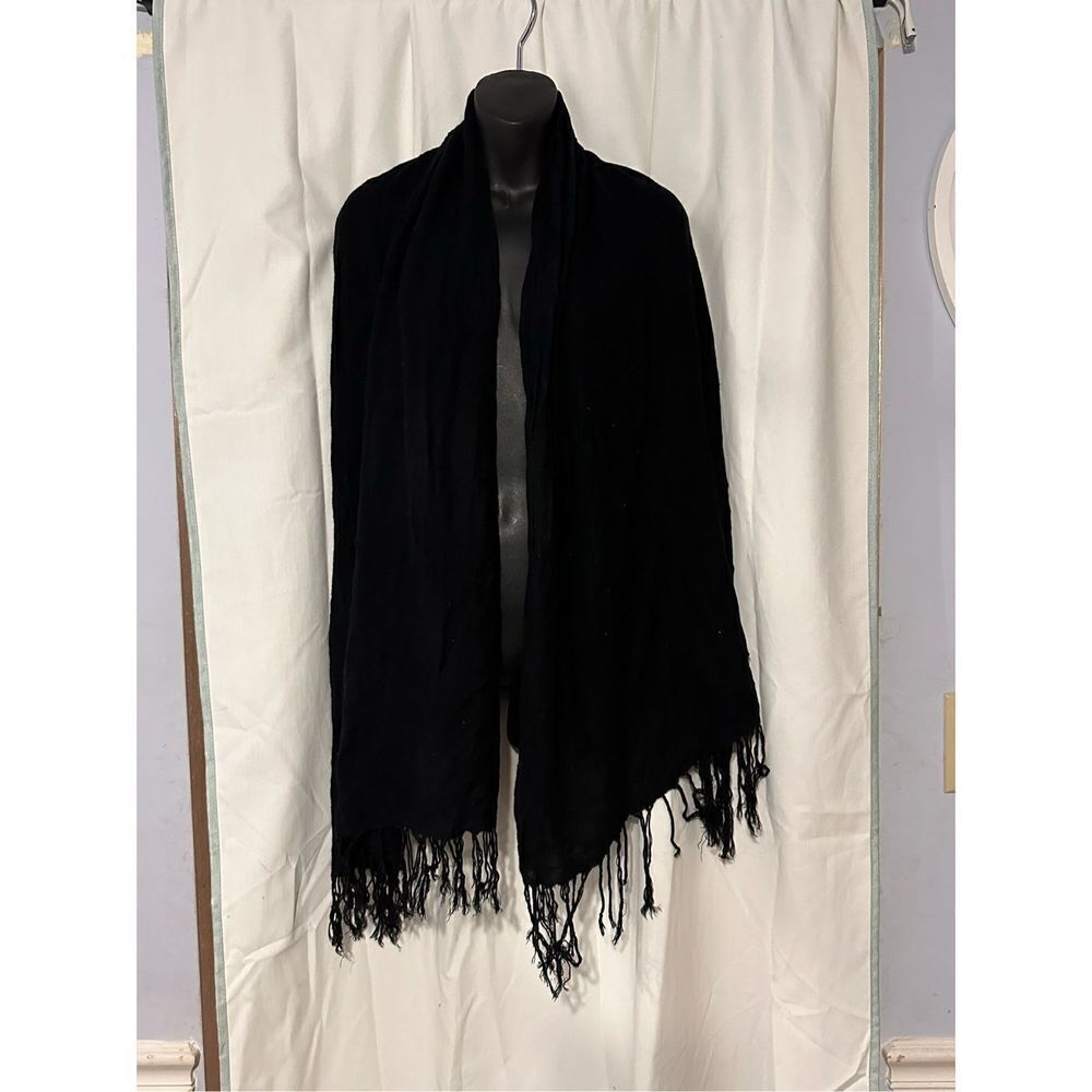 Bindya One Size Scarf Fringe Edge The Best Quality 100% viscose Black Size 80”lo
